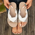thumbnail image 4 of Pandaie Women's Flat Sandals Braided Summer Beach Slip on Slides Comfortable Casual Walking Espadrille Dressy Slippers Shoes Khaki Size 8, 4 of 9