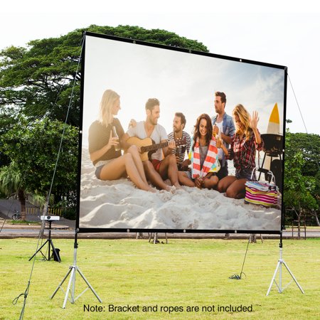Indoor Outdoor Projector Screen Portable HD Projector Screen Movies Screen 16:9 High Contrast Cloth Screen With Hanging Hole For Home Indoor Outdoor Movie Match Party (60 Inch) ()