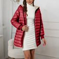 thumbnail image 3 of Breezora Women's Long Loose Fit Down Alternative Jacket Quilted Cotton Blend Hooded Warm Winter Coat Outerwear XXXXL Size Wine, 3 of 5