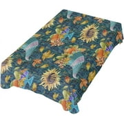 SKYSONIC 60"x120" Square Tablecloth with Sunflower Cornucopia Prints, Anti-Wrinkle and Smooth Table Cloth for Kitchen/Home Party Decoration