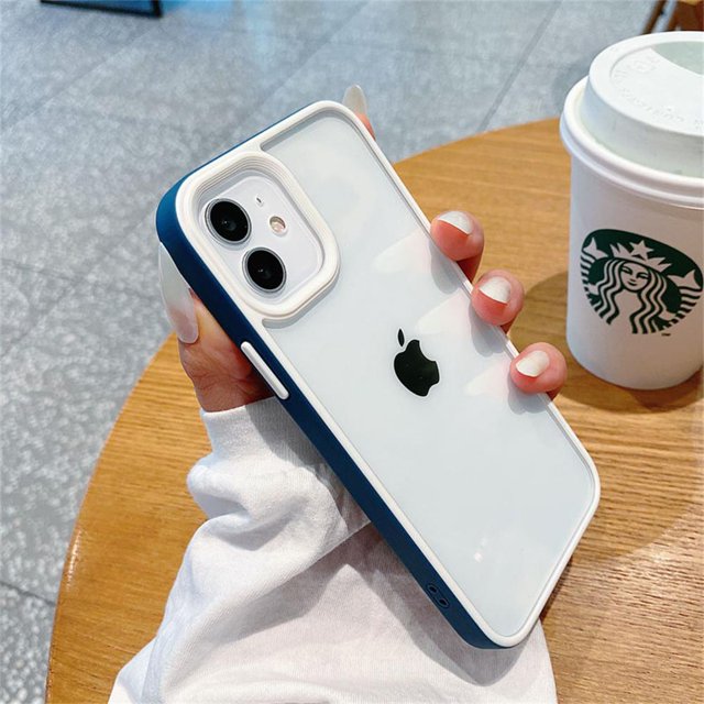 Parachoques transparente a prueba de golpes para iphone, funda dura de acrílico, accesorios para iphone 14, 13, 12, 11 Pro Max, Mini, X, XR, XS MAX, 7, 8 Plus, SE2020