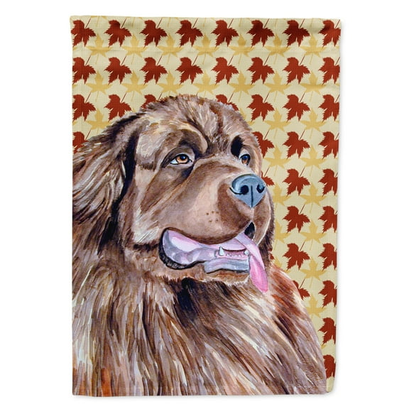 Carolines Treasures LH9084-FLAG-PARENT Newfoundland Fall Leaves Portrait Flag  multicolor