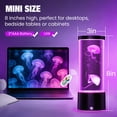 thumbnail image 5 of Mini Jellyfish Lamp with Remote, 17 RGB Colors & 4 Lighting Modes, Silent Water Flow Aquarium Night Light, USB-C or Battery Powered Decorative Mood Lamp for Home & Office, 5 of 8
