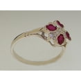 thumbnail image 4 of LBG British Made 925 Sterling Silver Natural Ruby & Diamond Womens Cluster Ring - 33 size options, 4 of 7