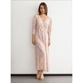 thumbnail image 2 of Printed Maxi Dress with V-Neck and Ruched Back, 2 of 6