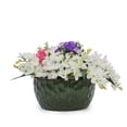 thumbnail image 3 of Noble House Jason Ceramic Flowerpot Set, Dimpled Design with Drainage Hole, Indoor/Outdoor Use, Set of 3, Antique Green, 3 of 8