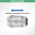 thumbnail image 4 of Uxcell 1-Pack 1/2" NPT 2.3" L WOG1000 One Way Non-Return Stainless Steel Spring Check Valve [Silver], 4 of 6