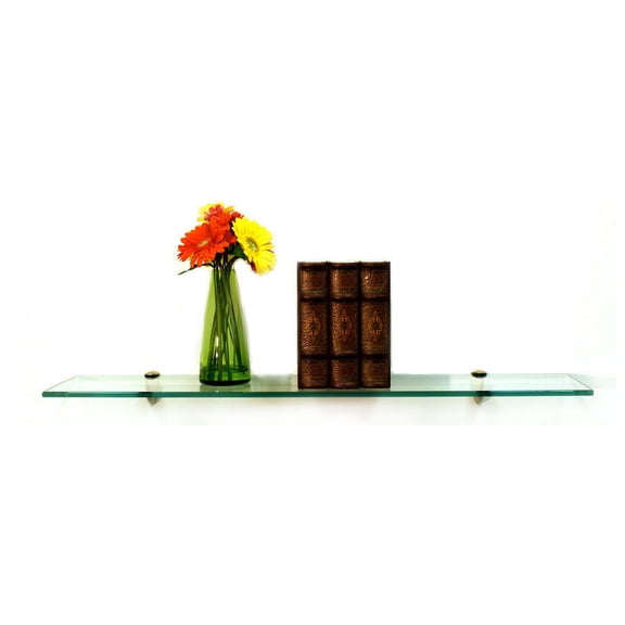 6" X 36" Peacock Floating Glass Shelves - 2 Brackets Included with Each Shelf By Spancraft Glass