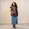 thumbnail image 2 of Women's Plus Size Brown Vest, 2 of 5