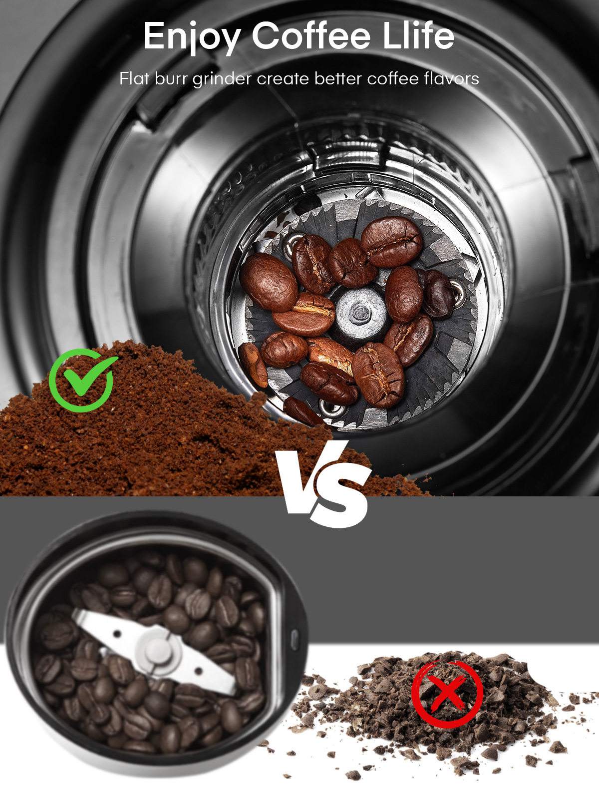 Aiheal Electric Burr Coffee Grinder with 18 Settings photo 2