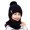 Black, variant on Winter Beanies Women's Solid Color Knitted Wool Hat with Thick Velvet And Warm Ear Protection Hat