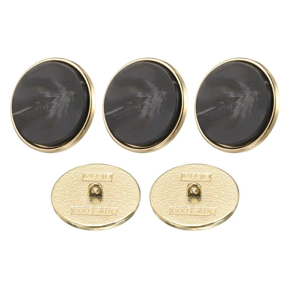 Uxcell 5pcs 40L Metal Pattern Round Sewing Buttons 25mm 1" Arrow Pattern Resin Craft Replacement Button for Sewing Clothing and DIY, Black