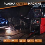ARCCAPTAIN 55A Plasma Cutter,Non-Touch Pilot ARC Air Plasma Cutting Machine,Large LED Display,1/2 Clean Cut,Post Flow,120/240V Dual Voltage IGBT Inverter,2T/4T,and 1/4-18 NPT, for Beginners DIY
