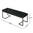 thumbnail image 3 of Upholstered Button Tufted Bench,Black and Bronze, 3 of 26