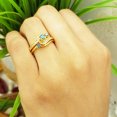 thumbnail image 5 of Dazzlingrock Collection 0.50 Carat (ctw) 14K Blue & White Diamond Bridal Swirl Engagement Ring Set 1/2 CT, Yellow Gold, Size 8, 5 of 5