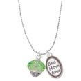 thumbnail image 1 of Delight Jewelry Lime Green Faceted Glass Spinner Best Mom Ever Charm Necklace, 1 of 4