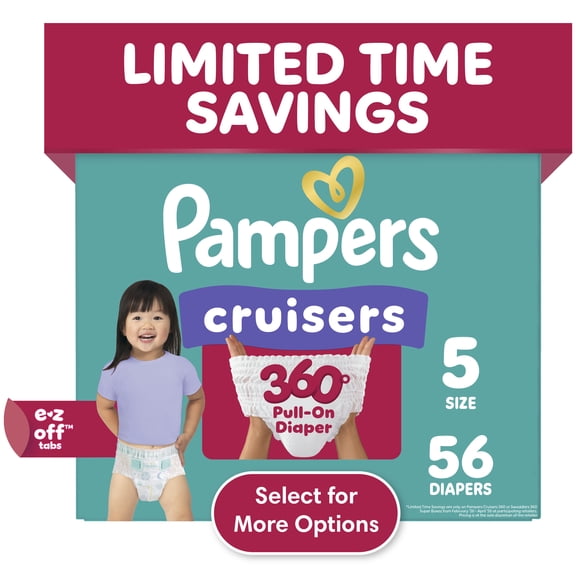 Pampers Cruisers 360 Fit Diapers (Choose Your Size & Count)