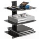 thumbnail image 1 of WALI Estantes Flotantes de Pared para TV, Soporta Hasta 8 kg, Estante para TV con Cristales Templados Reforzados para Reproductores de DVD Cajas de Cables Consolas de Juegos (CS303B), 3 Niveles, Negro, 1 of 8