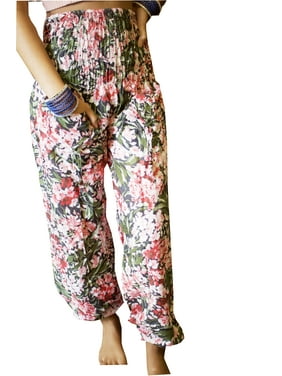 Mogul Women Yoga Pant Bohemian hippy Cotton Pajamas Printed Yoga Harem Pant Trousers S/M
