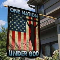 FLAGWIX Christian Patriot American Flags - One Nation Under God American Flag - Decorations For Home, Outside, House Flag 30x40, Double Sided Heavy Duty Canvas - Decorative Outdoor Flags