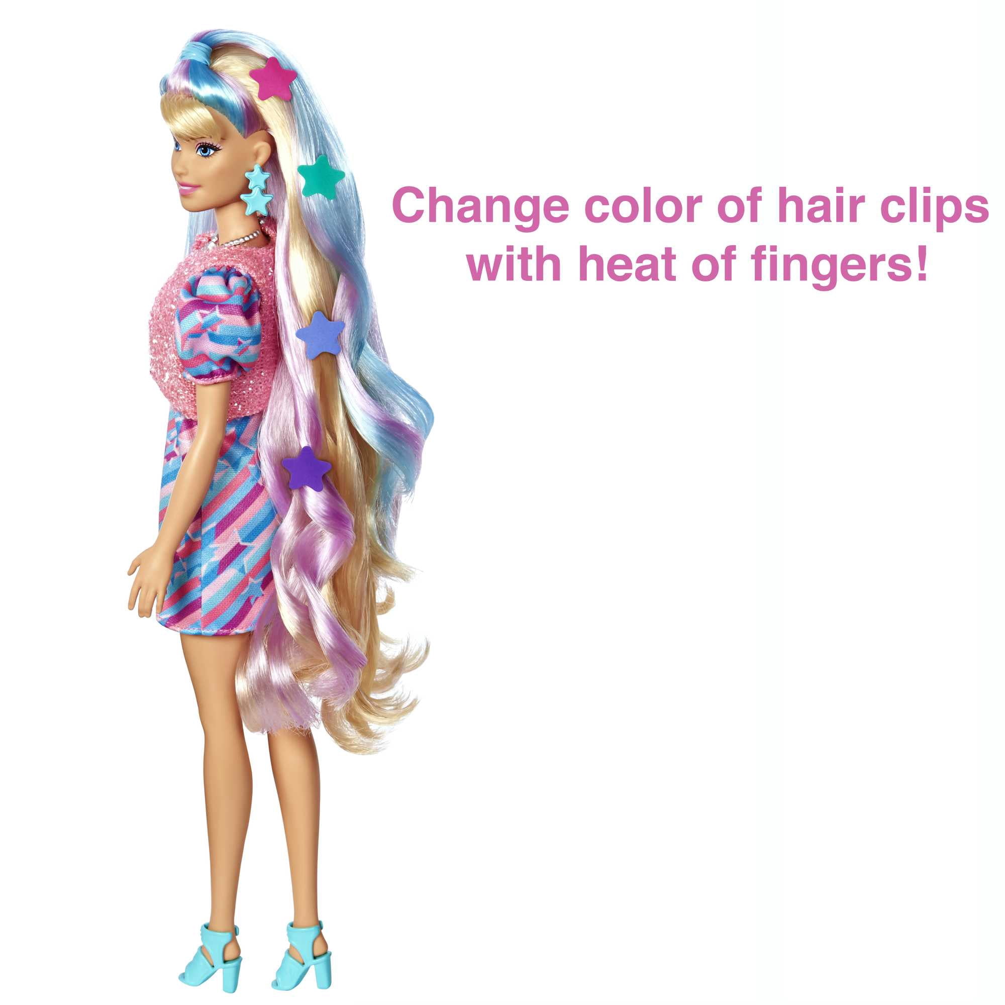 Barbie Totally Hair Fashion Doll with Star Theme, Extra-Long Hair & 15 Styling Accessories (Assembled Product Height: 12 in)