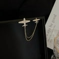 thumbnail image 2 of Dainty Airplane Brooch Pin for Women Cubic Zirconia Rhinestone Chain Tassel Aircraft Plane Lapel Brooches Pins, 2 of 6