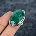 thumbnail image 3 of Green Jade Gemstone Handmade 925 Sterling Silver Ring Size 8, 3 of 4
