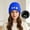 A1 Blue, variant on Men Women Solid Color Ghost Embroidery Knit Beanie Hat,Cute Funny Spooky Goth Winter Skull Cap,Stylish Halloween Cuffed Beanie,Warm Soft Knitted Hat for Daily Holiday Wear Black