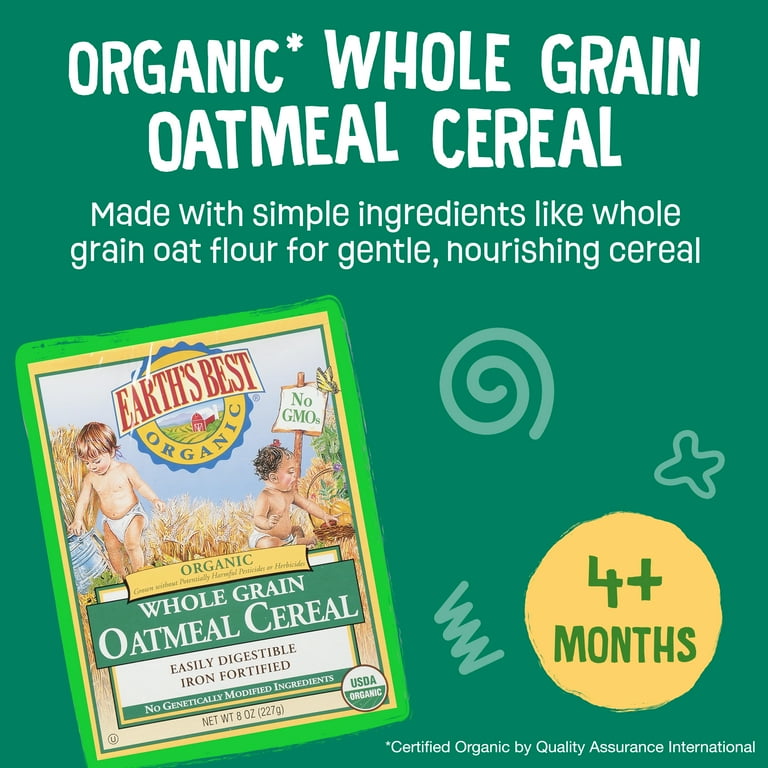 Earth's Best Organic Stage Oatmeal Infant Baby Cereal oz Box