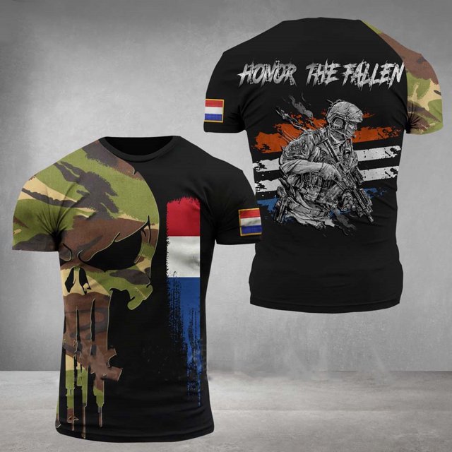 t-shirt à Imprimé Drapeau Français 3d, Procédé flexible, Style de Rue, Manches Courtes, Haut pour Homme