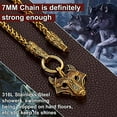 thumbnail image 6 of ChainsProMax Men Chunky Viking Wolf Head Necklace, with 28inches Chain, Stainless Steel Norse Viking Jewelry, 6 of 8