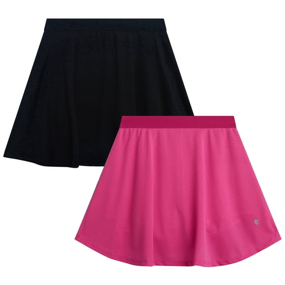 RBX Girls Athletic Skorts Performance Scooter Skirt for Girls with Shorts Underneath 2 Pack