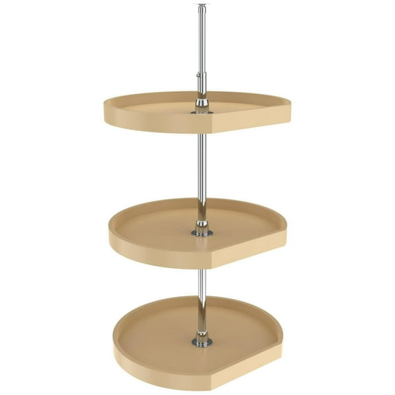 Rev-A-Shelf 6273-22-536 Classic 3 Tier 22" D Shaped Lazy Susan - Almond