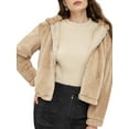 thumbnail image 2 of Ma Croix Women's Faux Fur Zip Up Jacket with Hood, 2 of 7