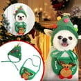 thumbnail image 2 of OutmaxHome Festive Pet Christmas Bib & Santa Hat Set, Cute Holiday Apron for Dogs, Cats, Puppies, Soft Fleece Costume Accessories for Small/Medium Pets, 2 of 5