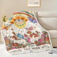 thumbnail image 3 of Floral The Sun Tarot Card Throw Blanket, Boho Flower Cute Pink Cozy Decor Nap Blankets Girls Gift Sofa Bed Couch Chair or Dorm Throws Beige 40×50 inches, 3 of 5