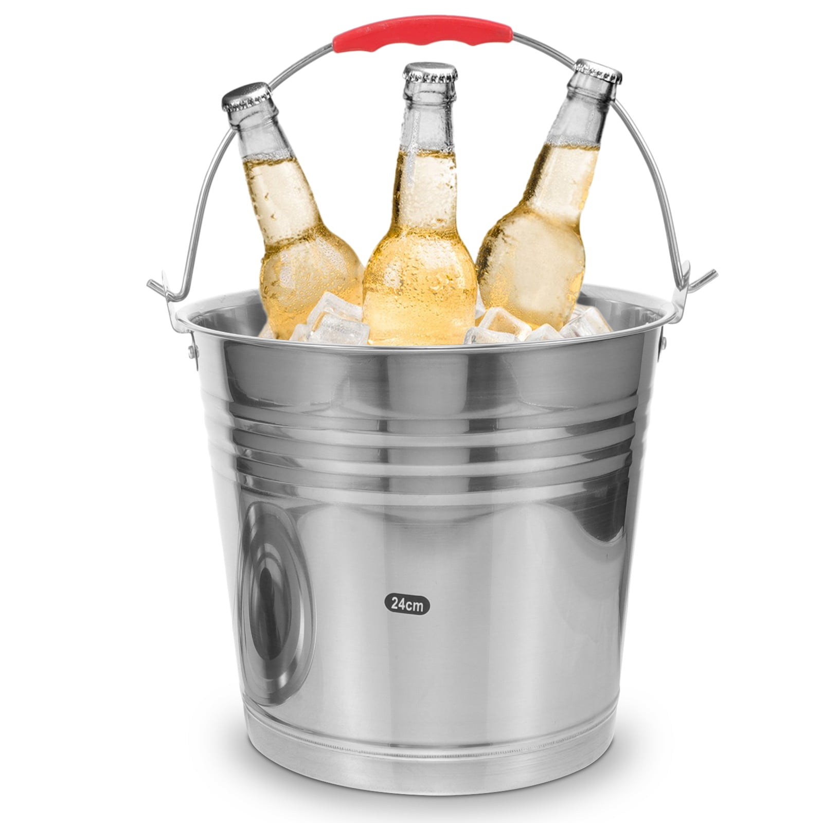 HOMEMAXS Stainless Steel Ice Bucket for Storage Use Silver Color Very Convenient for Beer Drinks Cooling 1