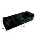 thumbnail image 5 of Mid-Century Modern Couch 3-Seater Sofa with 2 Armrest Pillows and 3 Toss Pillows, Couch for Living Room Black Chenille, 5 of 12