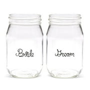 Wedding Party Drinking Jars - Bride & Groom