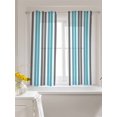 thumbnail image 3 of Grey Aqua Stripes,Curtains 45 Inch Length,Sheer Curtains for Bedroom Living Room Window Abstract Contemporary Minimalist Geometric Voile Drapes Kitchen Curtains Small Half Window 52"x45" 2 Panels, 3 of 7
