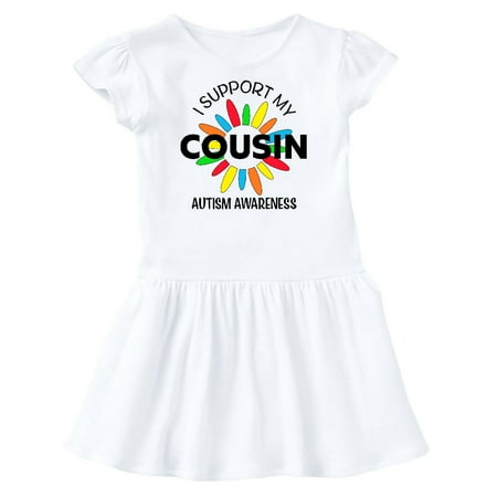 

Inktastic I Support My Cousin Autism Awareness Gift Toddler Girl Dress
