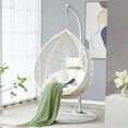 thumbnail image 1 of Noble House 76.8" Hand Woven Imitation Rattan Hanging Basket Chair,White, 1 of 10