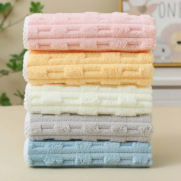 Towels,Hand Towels,Face Towels,Fleece Towels Small Towels Newborn Face Towels Non Shedding Hair Absorbent & Comfy Handkerchiefs for Bathroom Decorative Home Daily Use 13.77x13.77 inch