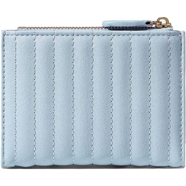 Cartera Con Estampado De Flores Lindas Para Niñas, Cartera Estética Pequeña De Tres Pliegues, Monedero De Cuero De PU, Bolsillo Para Tarjetas, Monedero Con Ventana (azul) | Bodega Aurrera En Línea