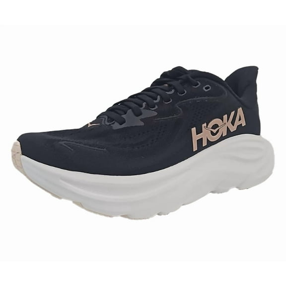 HOKA Clifton 10 Womens Shoes Size 6.5, Color: Black/Rose Gold