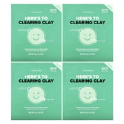 I DEW CARE Clay Sheet Mask - Here's To Clearing Clay | Daily Exfoliate, Decongest, Minimize Pores, Soothe, Infused with 3-Clay Complex, Tea Tree, Centella Asiatica, 4 EA