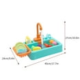 thumbnail image 3 of HUMJUSE Electric Kitchen Sink Toys, Children Electric Dishwasher Playing Toy, Kids Role Play Kitchen Sink with Running Water, Preschool Education Pretend Role Play Toys for Boys Girls, 3 of 7