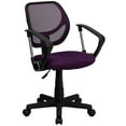 thumbnail image 1 of Flash Furniture WA-3074-PUR-A-GG Swivel Computer Arm Chair w/ Low Back - Purple Mesh Back & Seat, 1 of 5
