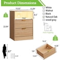 thumbnail image 2 of FANRAL Nightstand Set of 2,LED Nightstands with Charging Station,Fluted Design Bedside Table with RGB LED Lighting,Mid Century Modern Small Dresser with Storagee,Natural Oak Night Stand, 2 of 8