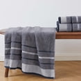 thumbnail image 6 of Luxurious Soft Cotton Decorative 4 Pack Bath Towel Set, Chambray Blue / White / Navy Blue, 6 of 6